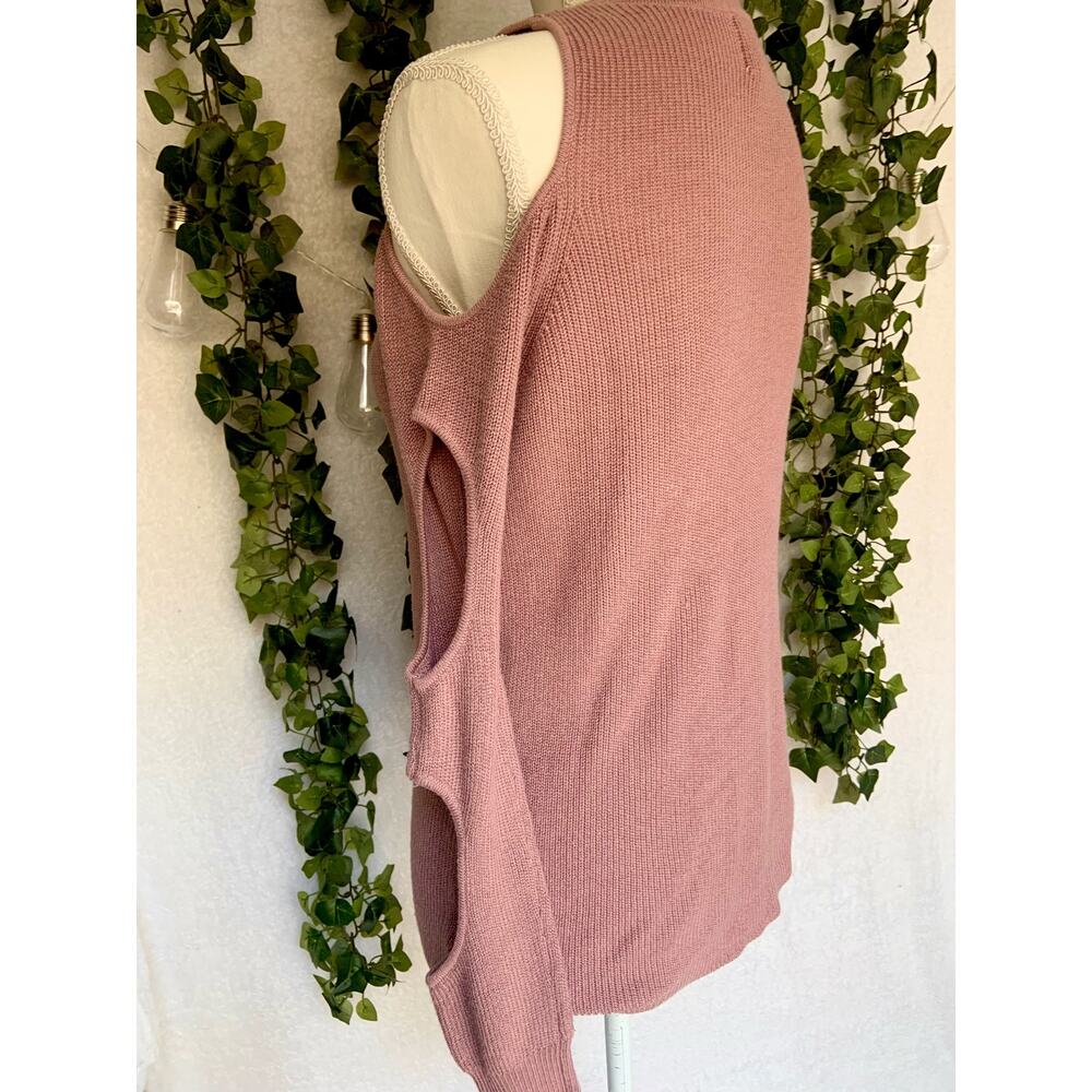 Hippie Rose Nude Pink Long Sleeve Arm Cut Out Crew Neck Sweater Top Women's S - Picture 7 of 9